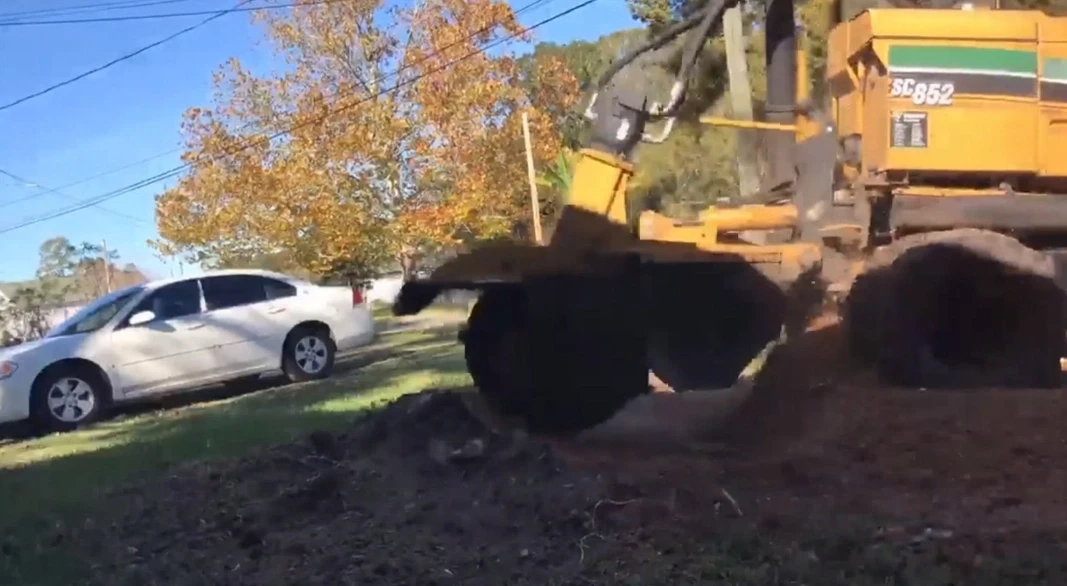 Stump Grinding in action